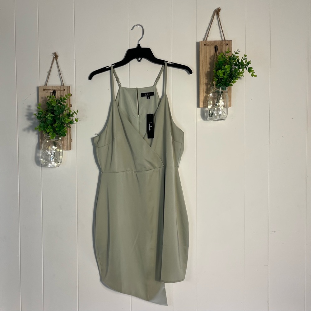 Lulu's Asymmetrical Sage Green Dress